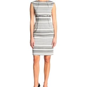 Calvin Klein Lux Striped Sheath Dress Size 10